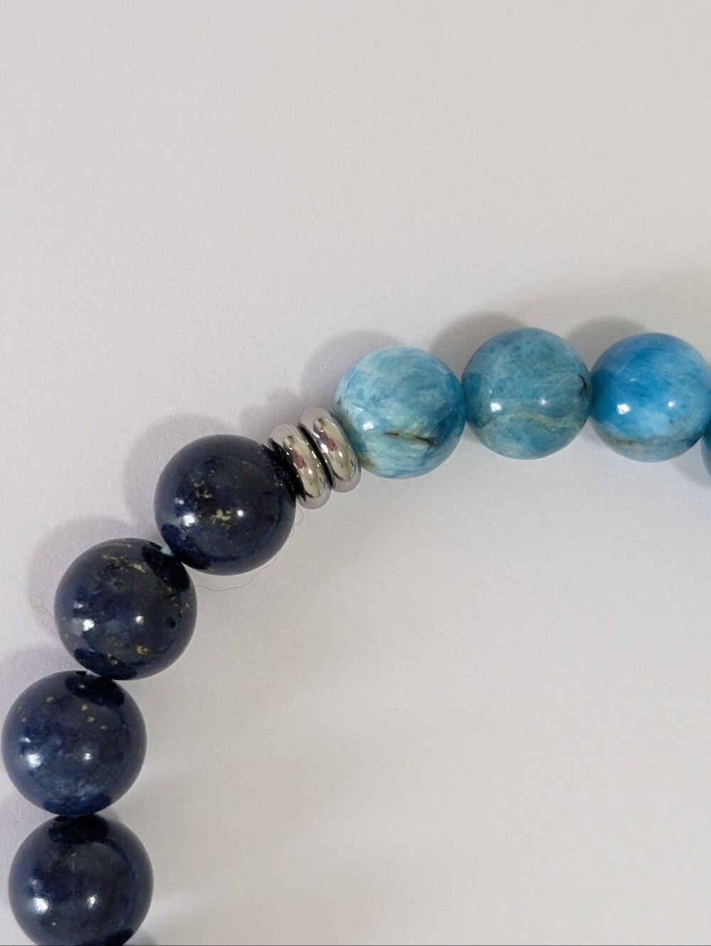 Apatite/Chalcedony/Lapis Lazuli Bracelet - Picture 6 of 7